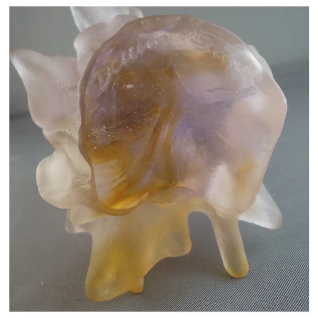 Late 20th Century Daum France “Fée Iris” Pâte De Verre Crystal Fairy Sculpture, Signed Art Glass Figurine For Sale - Image 5 of 8