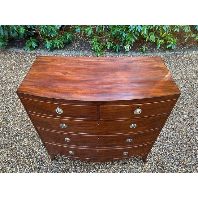 Antique Georgian Mahogany Bow Fronted Chest of Drawers, 1820 For Sale - Image 4 of 9