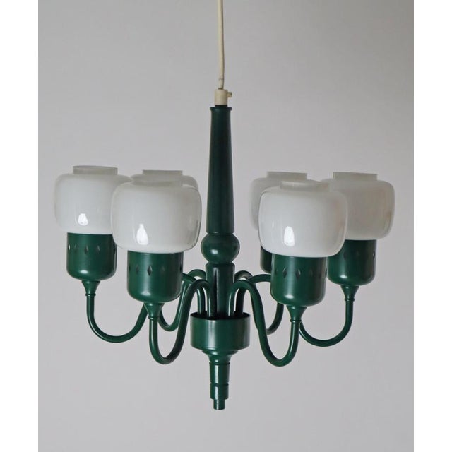 Forest Green Model 526 Chandelier attributed to Hans-Agne Jakobsson, Sweden, 1970s For Sale - Image 12 of 14