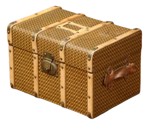Curved Doll Trunk or Jewelry Box with Checkerboard