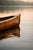 Wooden Canoe Reflection, Minimalist Lake Art Print, 24″ × 36″ For Sale