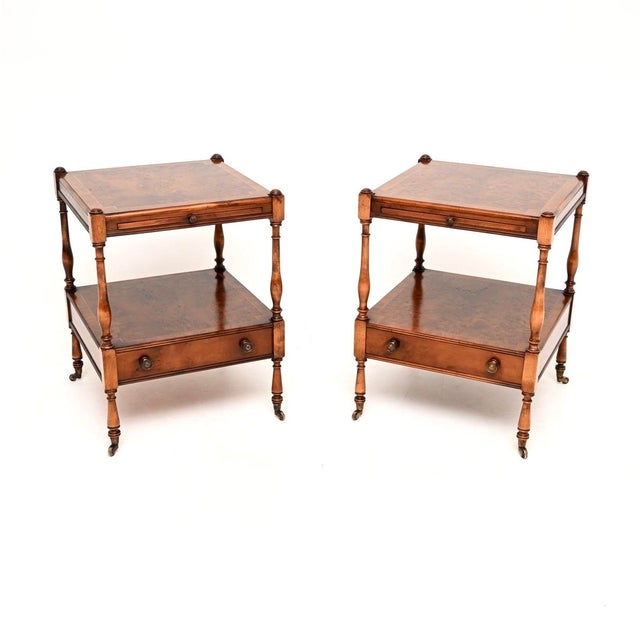 Vintage Georgian Yew Wood Side Tables, 1950, Set of 2 For Sale - Image 11 of 11