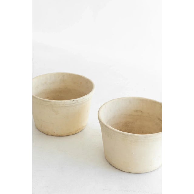 Vintage Cream Texas Clay Planters, Pair For Sale - Image 6 of 9