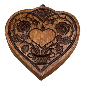 1970s Springerle Butter Cookie Heart Stamp Press Mold