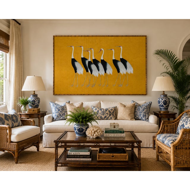 Not Yet Made - Made To Order Japanese Crane Study, Vintage Art Print Reproduction, 36" X 24" For Sale - Image 5 of 9