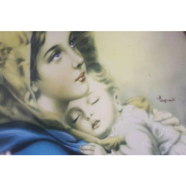Textile Quadretto Representation, Madonna, 1960s For Sale - Image 7 of 11