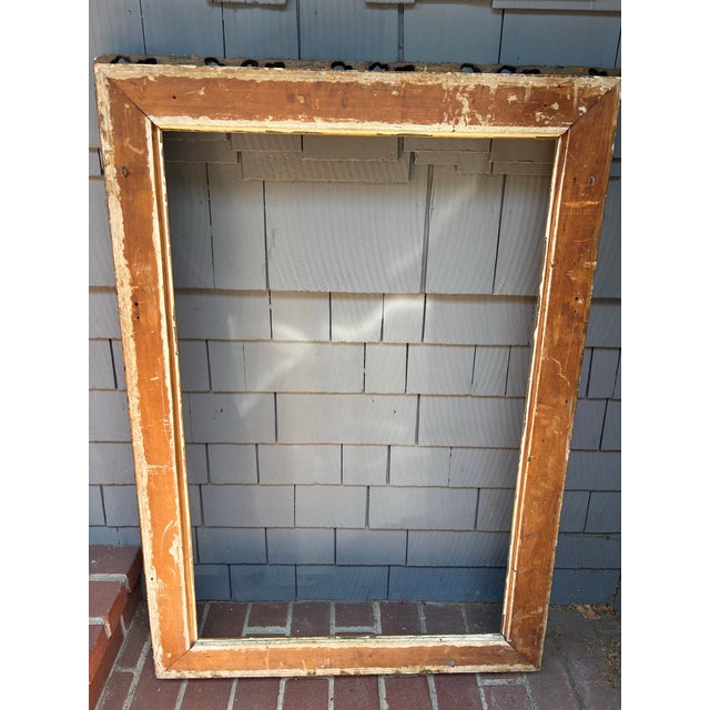 Gold Antique French Rococo Revival Giltwood Frame – 35” X 50” For Sale - Image 8 of 11