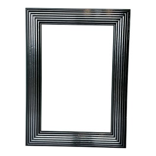 Mid 20th Century High Gloss Black Lacquered Mirror For Sale