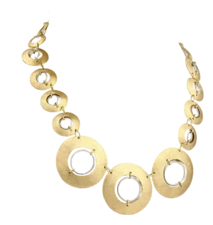 Citra 18k Two Tone Gold Graduated Circle Links Necklace