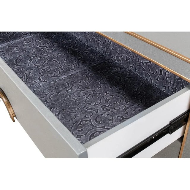 Gray Art Deco Style Shagreen Embossed Leather Dresser For Sale - Image 8 of 10