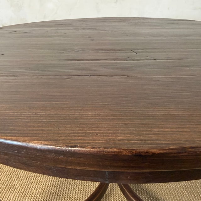 Canterbury Reclaimed Elm Dining Table – Rich Walnut Finish For Sale In Los Angeles - Image 6 of 14