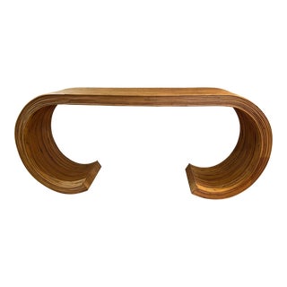1970 Bamboo Waterfall Console Table in the Style of Gabriella Crespi For Sale