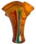 Murano Missoni Style Art Glass Orange Fazoletto Filligrana Vase For Sale - Image 9 of 12