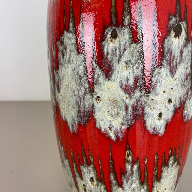 Large Zig Zag Lora Pottery Fat Lava Vase by Scheurich, 1970s For Sale - Image 11 of 18