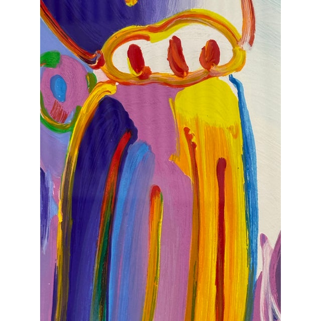 Paint Peter Max Angel With a Heart Original Print, Framed For Sale - Image 7 of 12