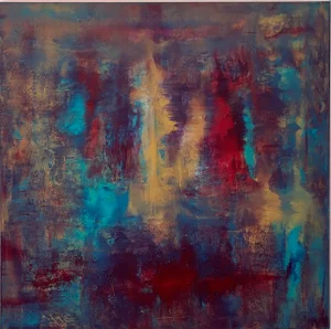 "Mardi Gras" Contemporary Abstract Acrylic Painting by Nina Weintraub