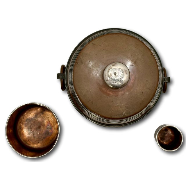 Fine Quality Antique American Solid Bronze and Sterling Silver 3 Piece Tobacco Humidor Smoking Set Circa 1890s For Sale - Image 15 of 18