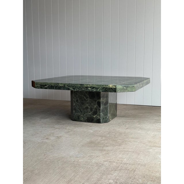 1970s Italian Verde Alpi Marble Coffee Table For Sale - Image 13 of 16