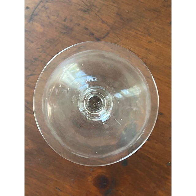 Early 20th Century Wine Glasses Etched With Bows and Laurel Leaves- Set of 8 For Sale - Image 9 of 10