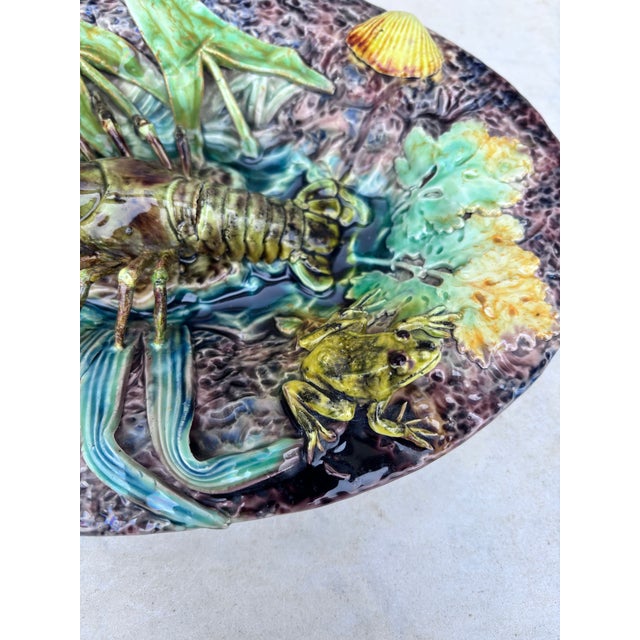 19th Century Majolica Palissy Crawfish Platter Thomas Sergent For Sale - Image 9 of 11