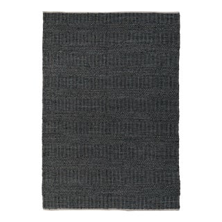 5x8ft. Hand Woven Blue Grey Leather Cotton Bohemian Style Rug For Sale