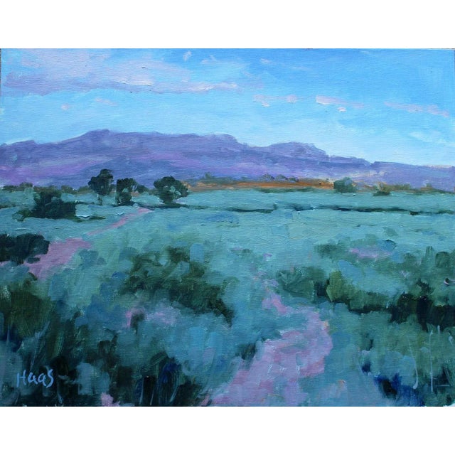 Modern Impressionist Southwestern Desertscape Oil Painting by L Haas For Sale