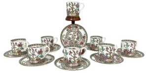 Antique Porcelain Cups and Saucers, 1890s, Set of 16