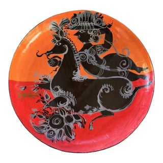 Rare Bjorn Wiinblad Large Paper Mache Charger/Decorative Wall Plate For Sale