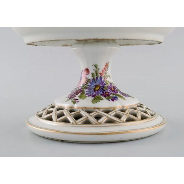 Antique Compote in Openwork Porcelain from Meissen For Sale - Image 3 of 9