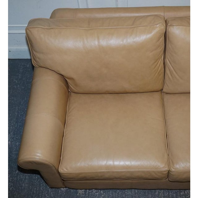 Latte Brown Leather Two Seater Sofa by Multiyork England For Sale - Image 11 of 18