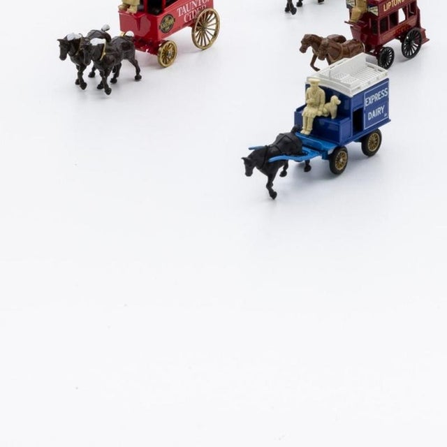 Horse-Drawn Transport Models, Set of 7 For Sale - Image 3 of 6