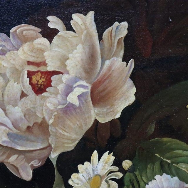 Continental Oil on Board Floral Still Life Painting by J. Waldsey, C1880 For Sale - Image 4 of 12
