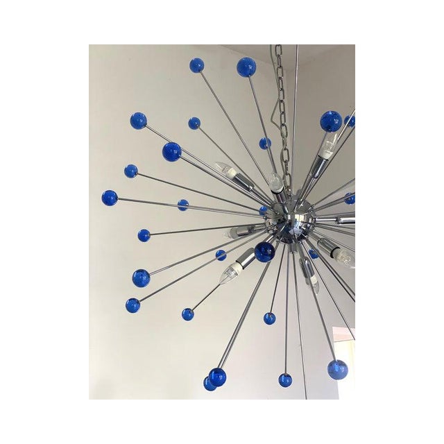 Blue Star Murano Glass Sputnik Chandelier by SimoEng For Sale - Image 9 of 14