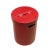 Leather Vinyl Cover Red Round Bucket Container Box Large For Sale - Image 4 of 6
