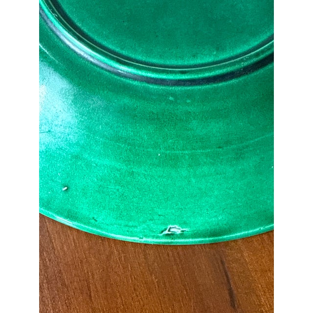 Antique Majolica Green Plates-Set of Four For Sale - Image 14 of 18