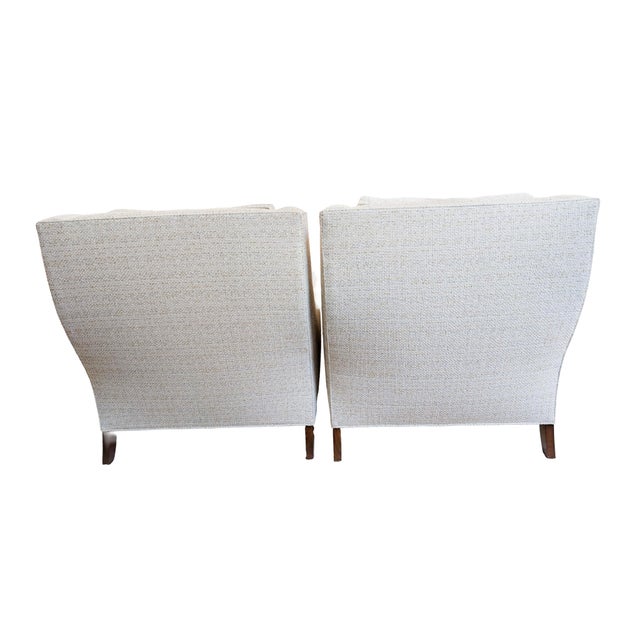Boucle Wingback Armchairs (Pair) For Sale - Image 4 of 11