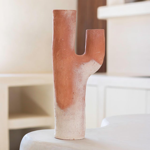 Contemporary Unglazed Terracotta Sculptural Vase | One of a Kind For Sale - Image 3 of 7