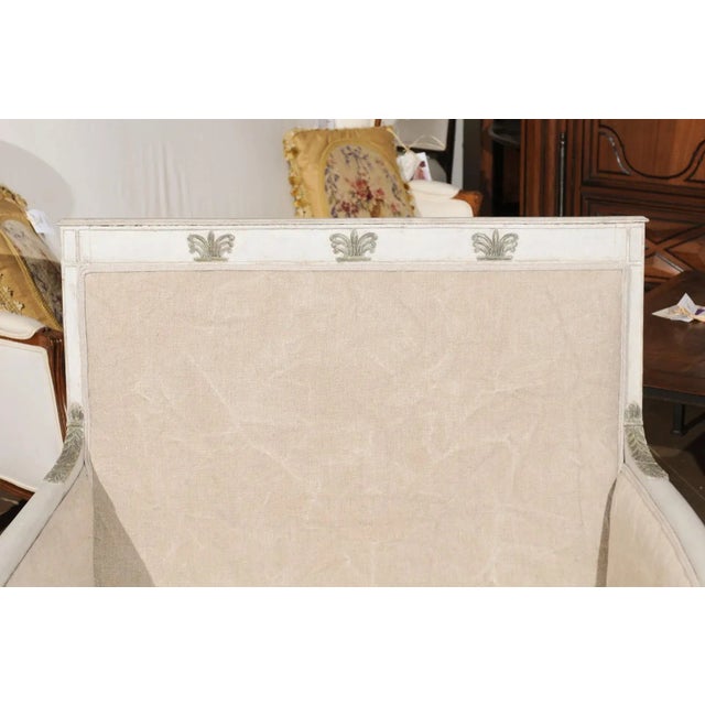 French Empire Style 19th Century Painted Wood Marquise with Carved Palmettes For Sale - Image 11 of 12