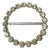 Vintage Silver Tone Round Buckle With Large Round Clear Rhinestones For Sale
