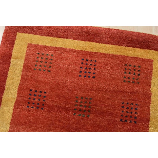 Gabbeh Runner 2'7'' X 9'10'' Red Wool Contemporary Hand-Knotted Rug For Sale In Philadelphia - Image 6 of 12