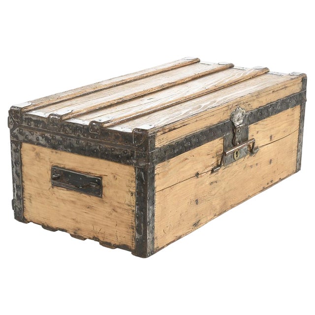 Wooden Transport Trunk, 1800s For Sale