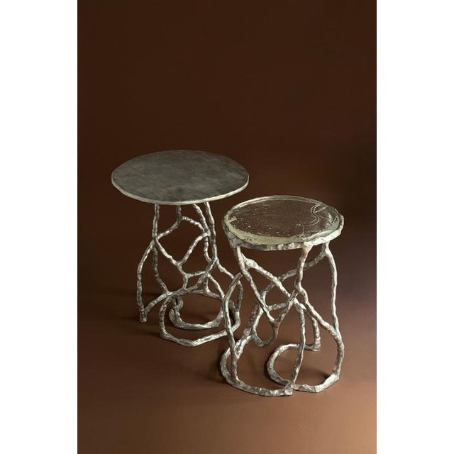 Metal Route Table 03.01 in Cast Aluminium and Cast Glass by Sofia Karnukaeva For Sale - Image 7 of 8