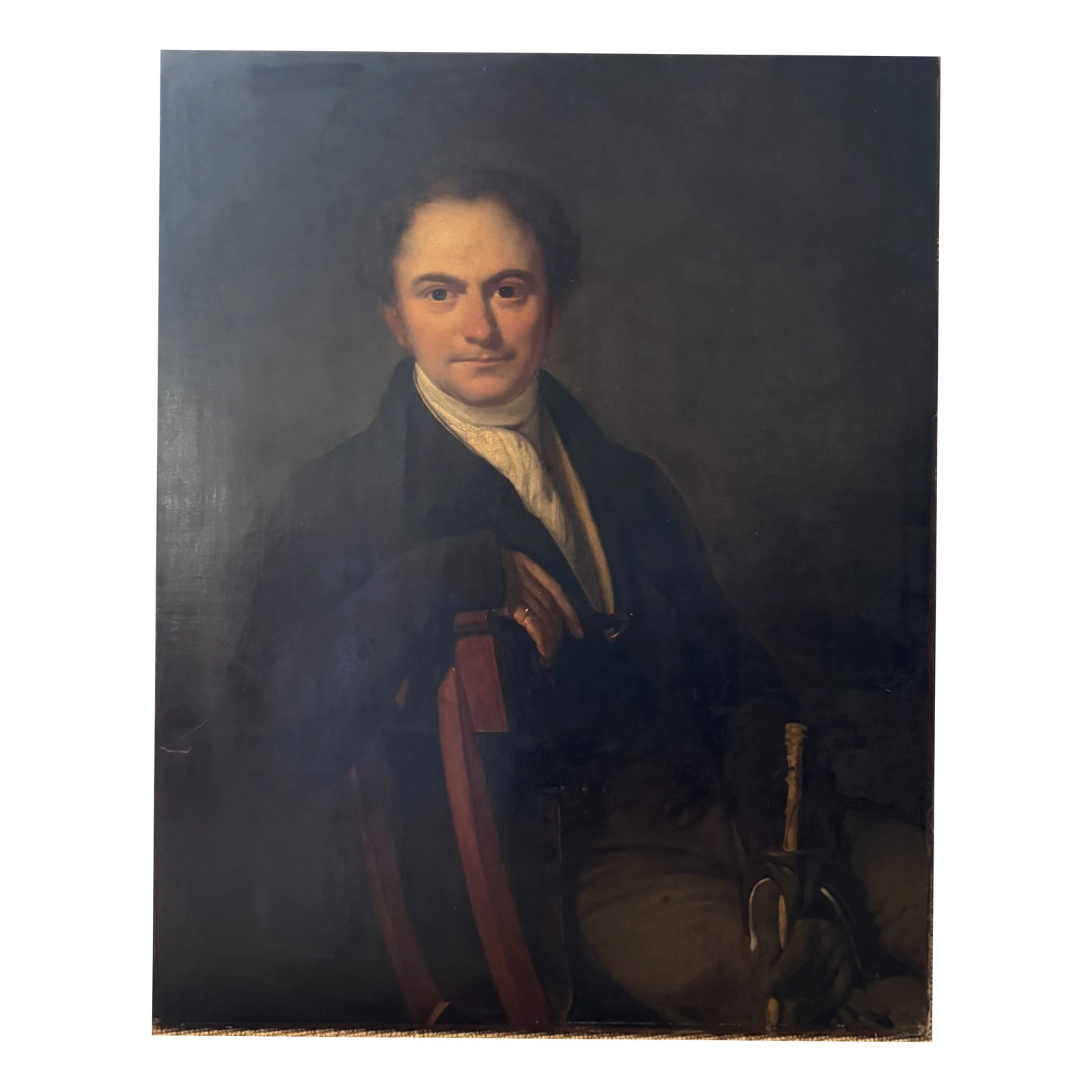 Large Portrait of an English Gentleman, 1800-1820, Oil on Canvas | Chairish