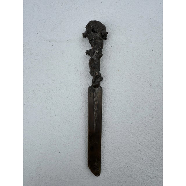 Metal Antique Paper Cutter or Letter Opener in Bronze by Christophe Fratin For Sale - Image 7 of 8