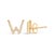 Contemporary 10K Yellow Gold 1/10 Cttw Diamond 'W' Initial Stud Earring For Sale - Image 3 of 5