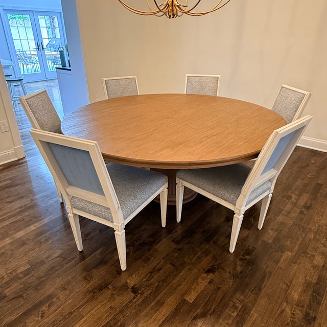 Set of 6 Highland House Dining Side Chairs With Schumacher Fabric For Sale - Image 11 of 16