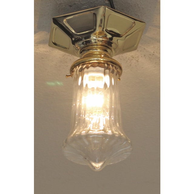 Art Nouveau Brass Ceiling Lamp, 1890s For Sale - Image 12 of 12