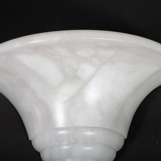 1990s Single Art Deco inspired Spanish alabaster sconce For Sale - Image 5 of 6