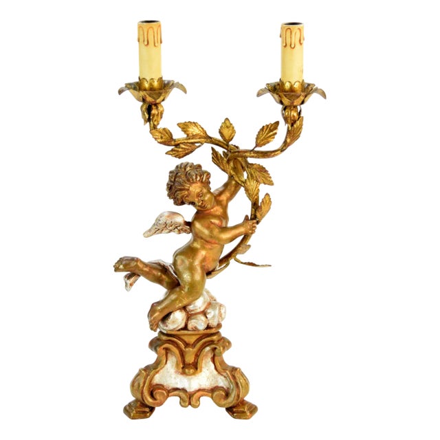 Mid-Century Cherub Table Lamp, 1950s For Sale