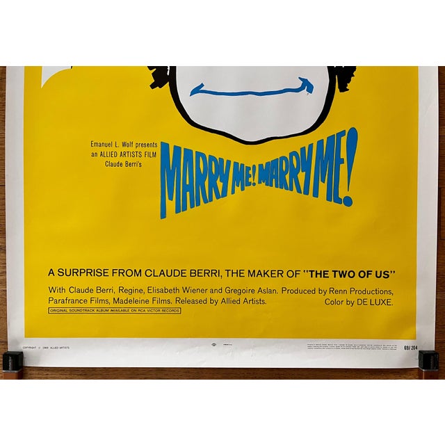 Movie Poster for French Movie: "Marry Me! Marry Me!", 1969 For Sale In Philadelphia - Image 6 of 10